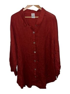Like New Match Point Linen Tunic, 1X-2X